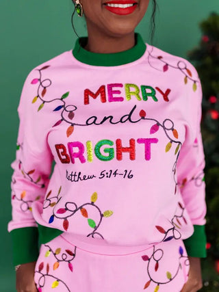 Brianna Cannon • Merry & Bright Christmas Lights Sweatshirt - Boutique Bella BellaChristmas set