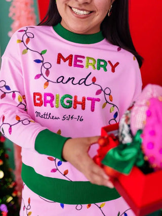 Brianna Cannon • Merry & Bright Christmas Lights Sweatshirt - Boutique Bella BellaChristmas set