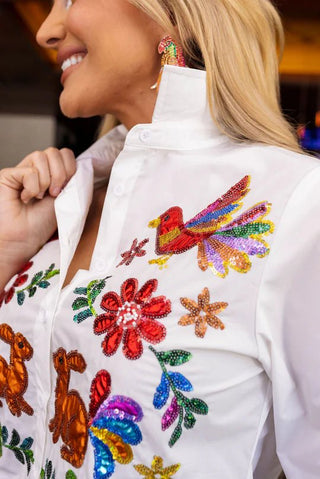 Brianna Cannon - Otomi Down Shirt - Boutique Bella BellaTops