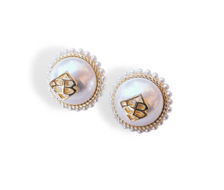 Brianna Cannon - Pearl Button Logo Studs - Boutique Bella BellaEarrings