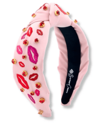 Brianna Cannon - Pink Headband with Embroidered Lips and Crystals - Boutique Bella BellaBrianna Cannon