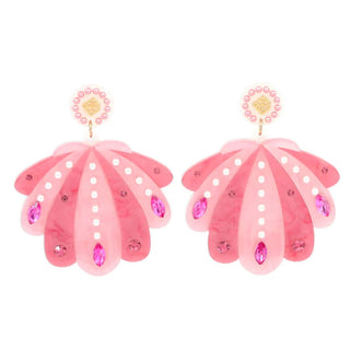 Brianna Cannon Pink Pearl Clam Earrings - Boutique Bella Bella