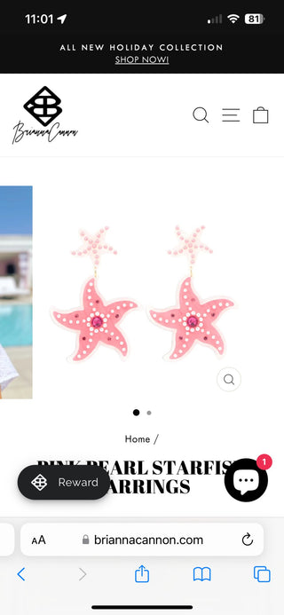 Brianna Cannon PINK PEARL STARFISH EARRINGS - Boutique Bella Bella