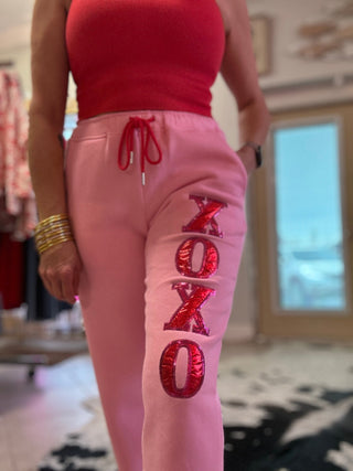 Brianna Cannon - Pink XOXO Fleece Sweatpants - Boutique Bella BellaBrianna Cannon