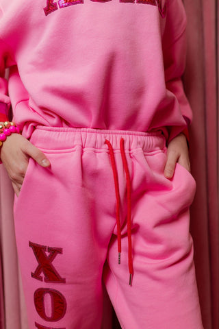 Brianna Cannon - Pink XOXO Fleece Sweatpants - Boutique Bella BellaBrianna Cannon