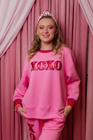 Brianna Cannon - Pink XOXO Fleece Sweatshirt - Boutique Bella BellaBrianna Cannon