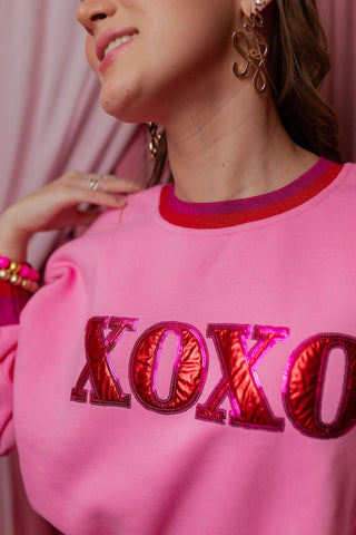 Brianna Cannon - Pink XOXO Fleece Sweatshirt - Boutique Bella BellaBrianna Cannon