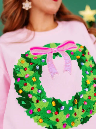 Brianna Cannon - Put A Bow On It Wreath Tunic Sweatshirt - Boutique Bella Bellasweatshirt