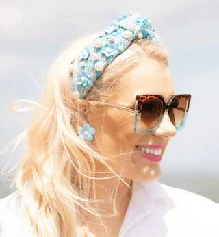 Brianna Cannon - Retro Blue and Leopard Square Frame Sunglasses - Boutique Bella BellaBrianna Cannon