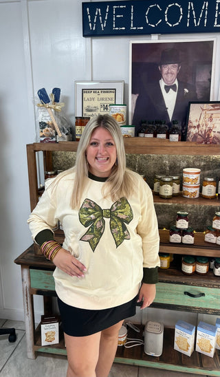 Brianna Cannon • Sequin Camo Bow Sweatshirt - Boutique Bella BellaCamo