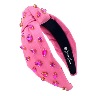 Brianna Cannon Shimmer Headband with Hand-Sewn Crystals - Pink - Boutique Bella BellaHeadband