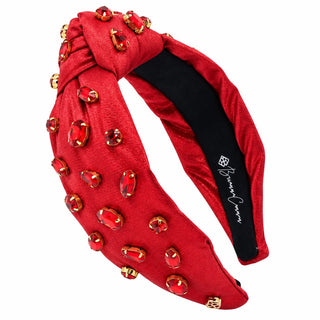 Brianna Cannon Shimmer Headband with Hand-Sewn Crystals - Red - Boutique Bella BellaHeadband