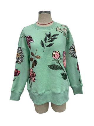 Brianna Cannon - Snowdrop Botanical Sweatshirt in Mint - Boutique Bella BellaBrianna Cannon