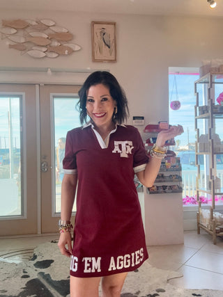 Brianna Cannon - Texas A&M Club Dress with Reveille Logo - Boutique Bella BellaBrianna Cannon