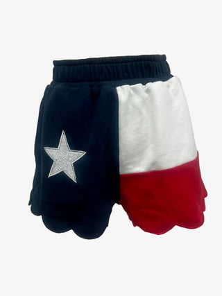 Brianna Cannon Texas Flag Scallop Shorts - Boutique Bella BellaShorts