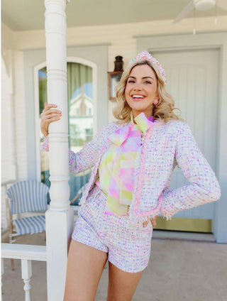 Brianna Cannon White Multi Tweed Blazer - Boutique Bella BellaBlazer