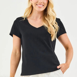 Brielle V - Neck Tee - Black - Boutique Bella BellaT-Shirt