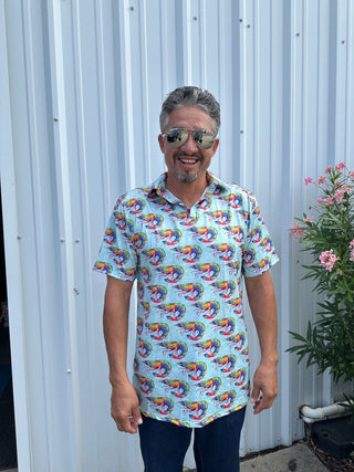 Bright Shrimp Men's Polo - Boutique Bella BellaMens Polo