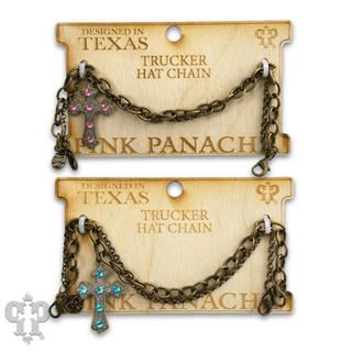 Bronze trucker hat chain with crystals from Swarovski® cross charm - Boutique Bella BellaTrucker Hat Chain