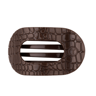 Brown Crocodile Large Flat Round Hair Clip - Boutique Bella BellaHair Clip