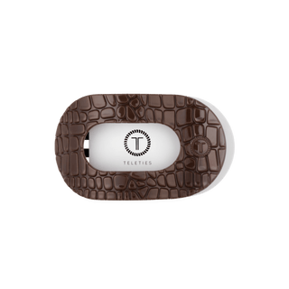 Brown Crocodile Medium Flat Round Hair Clip - Boutique Bella BellaHair Clip