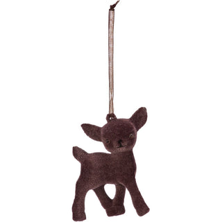 Brown Flocked Deer Ornament - Boutique Bella BellaChristmas Ornament