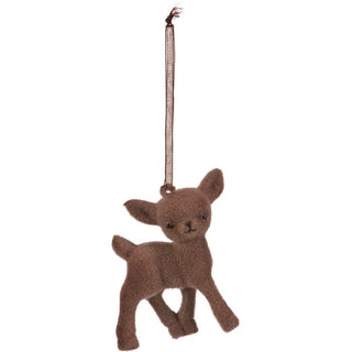 Brown Flocked Deer Ornament - Boutique Bella BellaChristmas Ornament