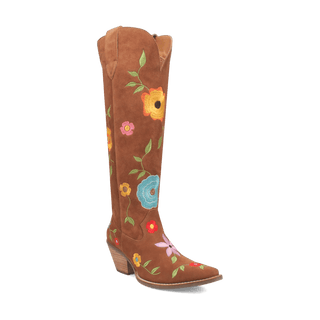 Brown Flower Power Boots - Dingo - Boutique Bella Bellaboots