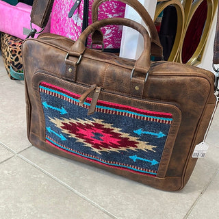 Brown Leather Embroidered Laptop Bag - Boutique Bella BellaLaptop Case