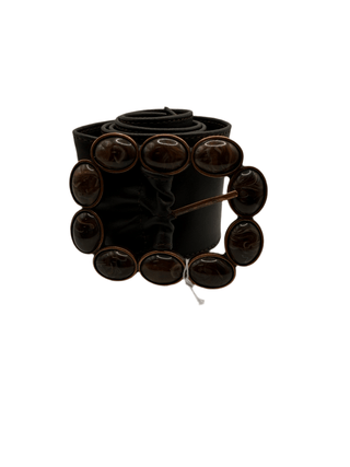 Brown Lether Belt with Brown Agate Stones - Boutique Bella BellaBelt