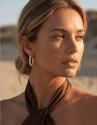 Bryn Turquoise Hoop - Small - Boutique Bella BellaEarring
