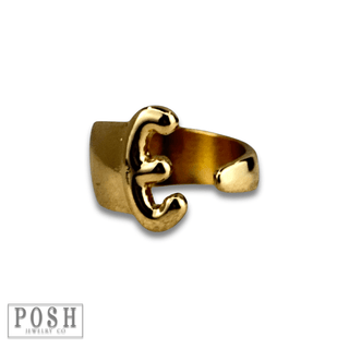 Bubble letter monogram initial ring - Boutique Bella BellaRings