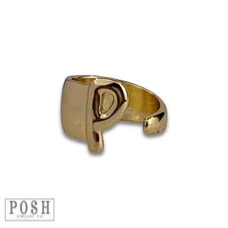 Bubble letter monogram initial ring - Boutique Bella BellaRings