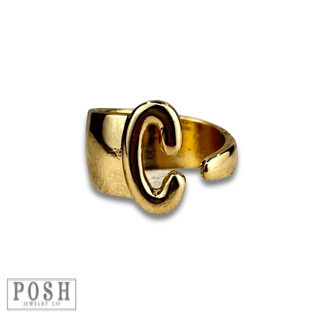 Bubble letter monogram initial ring - Boutique Bella BellaRings