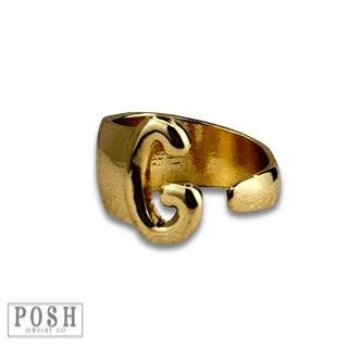 Bubble letter monogram initial ring - Boutique Bella BellaRings