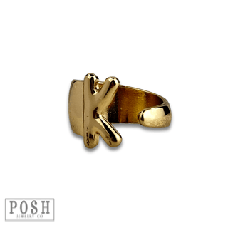 Bubble letter monogram initial ring - Boutique Bella BellaRings