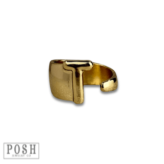 Bubble letter monogram initial ring - Boutique Bella BellaRings