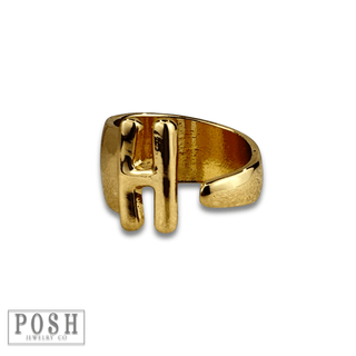 Bubble letter monogram initial ring - Boutique Bella BellaRings