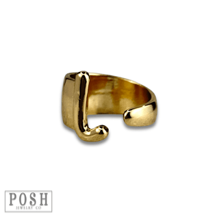 Bubble letter monogram initial ring - Boutique Bella BellaRings