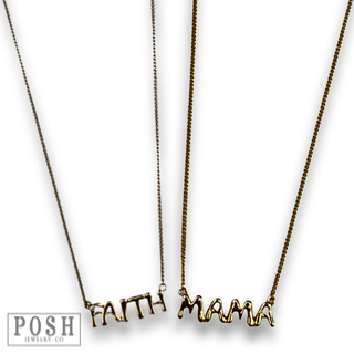 Bubble letter pendant necklace - Boutique Bella BellaNecklaces