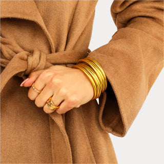 Budhagirl Gold All Weather Bangles® (Set of 6) - Serenity Prayer - Boutique Bella BellaBangles