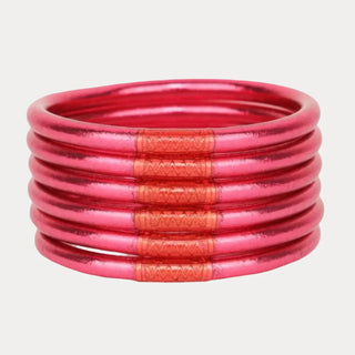 Budhagirl Pink All Weather Bangles® (Set of 6) - Serenity Prayer - Boutique Bella BellaBangles