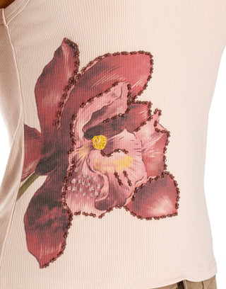 Burgundy Bloom Rib Tank - Boutique Bella BellaTank