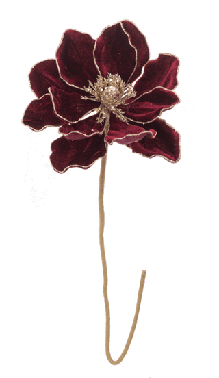 Burgundy Magnolia Christmas Accent Pick - Boutique Bella BellaChristmas Decor