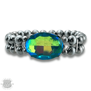 Burnished bead and rhinestone bracelet - Boutique Bella BellaBracelets