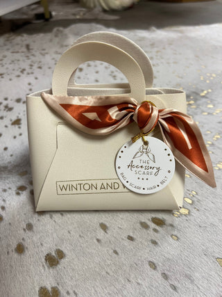 Burnt Orange/Cream Accessory Scarf - Boutique Bella BellaScarf