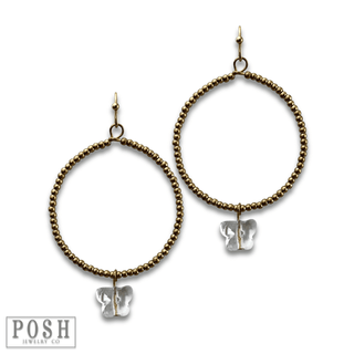 Butterfly drop charm earring, last call - Boutique Bella BellaEarrings