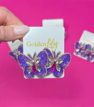 Butterfly Multi Stud Earrings - Lavender - Boutique Bella BellaEarrings
