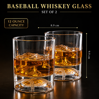 Baseball Whiskey Glass 12OZ Single Whiskey Glass By Perfect For Any Occasion Basebal
