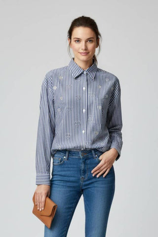 Rhinestone Cropped Blouse
